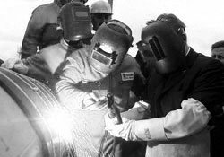 Soviet pipeline workers Soviet pipeline workers