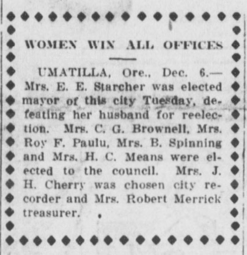 Announcement in the East Oregonian newspaper Announcement in the East Oregonian newspaper