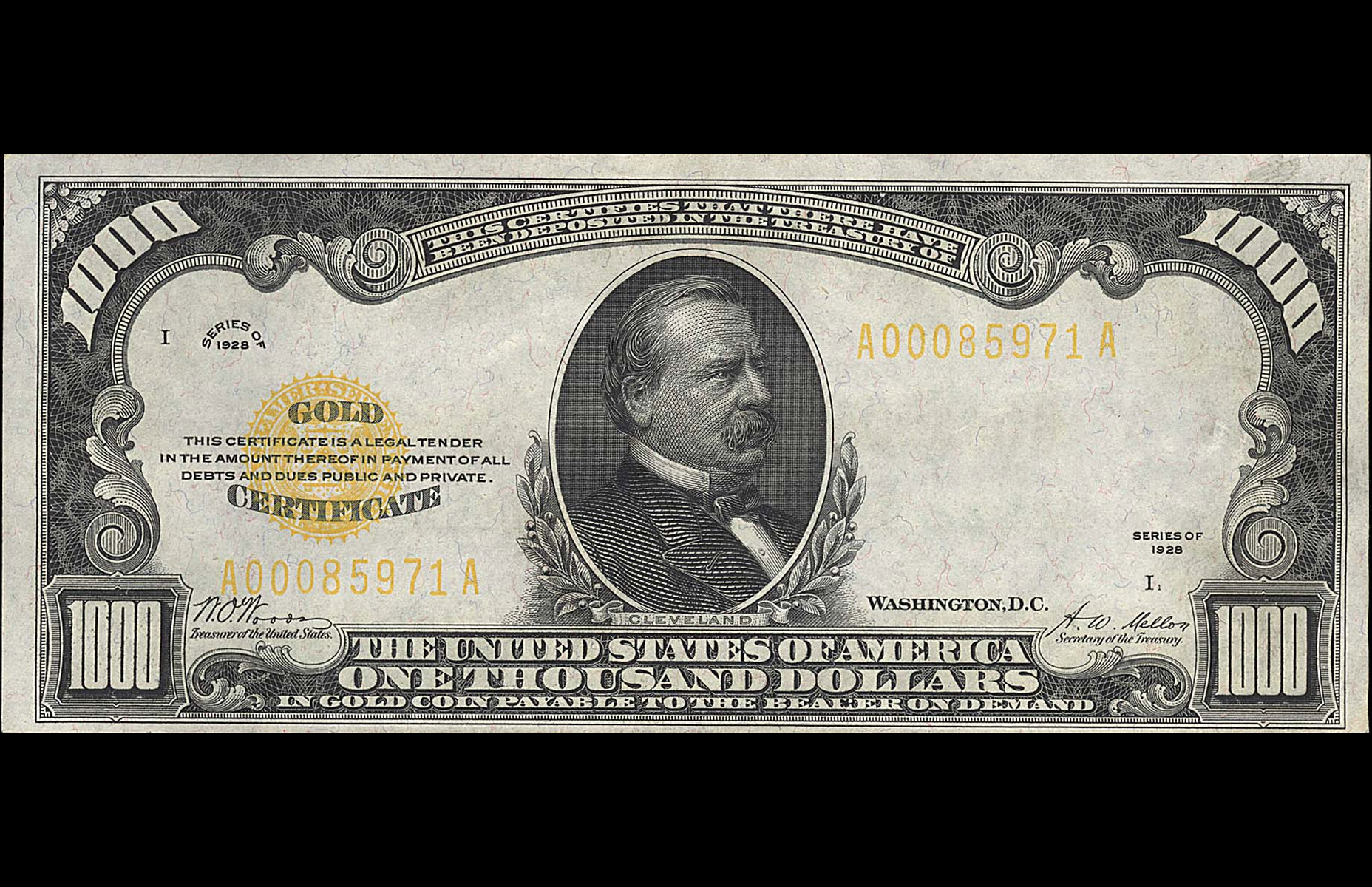 A United States gold certificate from 1928 A United States gold certificate from 1928
