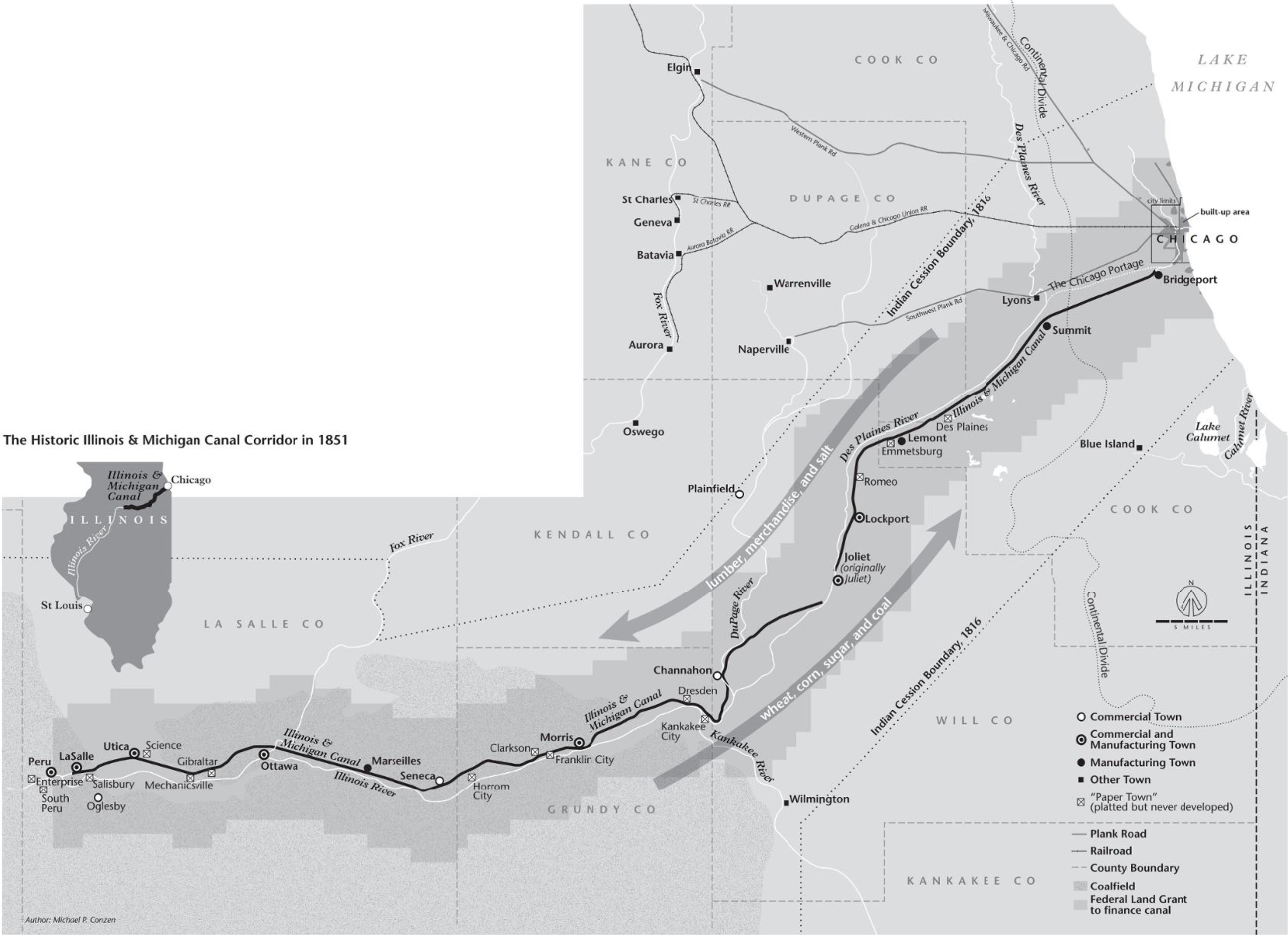 The Historic Illinois & Michigan Canal Corridor, 1851 (via)