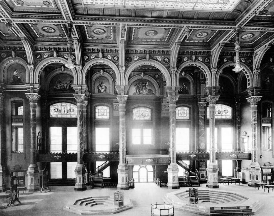 Chicago Board of Trade, interior, 1887