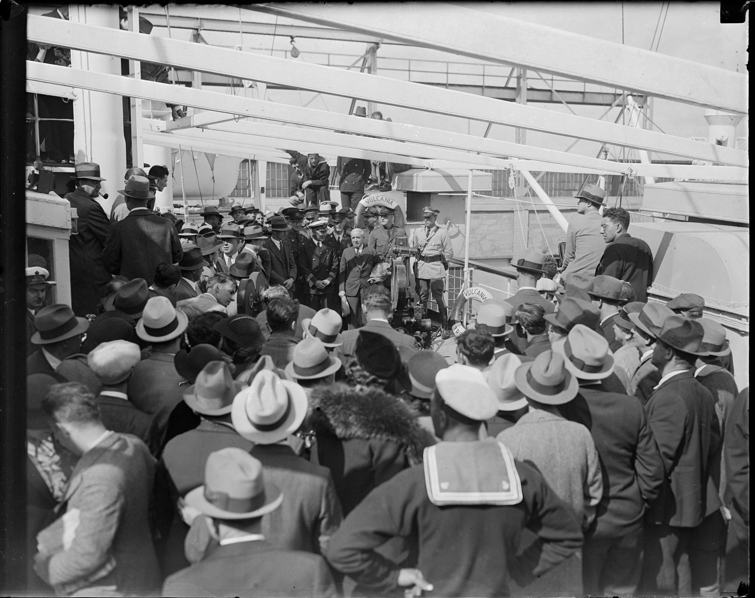 Charles Ponzi delivered to the SS Vulcania for Deportation, 1934 Charles Ponzi delivered to the SS Vulcania for Deportation, 1934