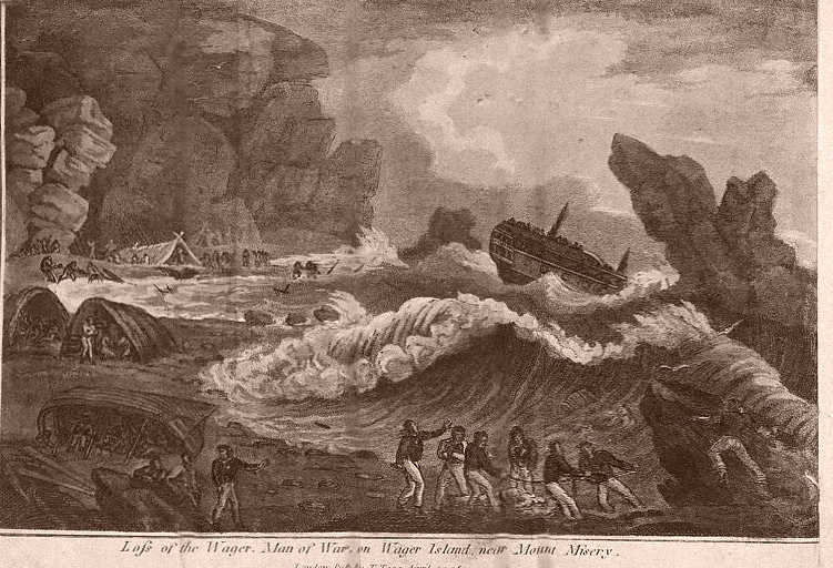 Loss of the Wager, Man of War, on Wager Island, near Mount Misery"