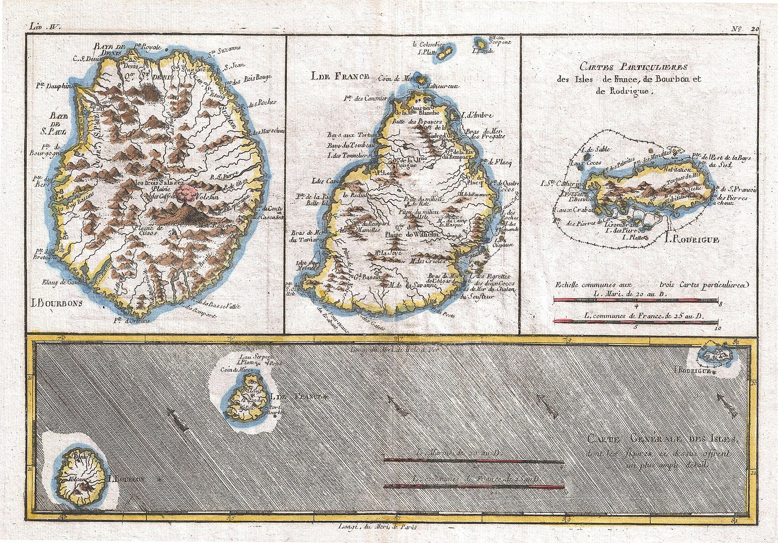 Map of the Mascarene Islands, ca. 1780