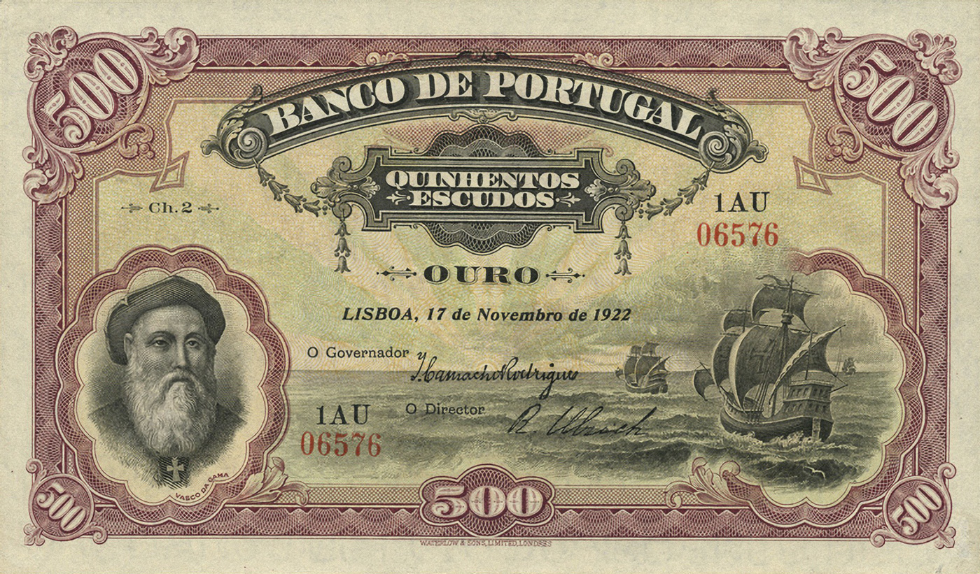 A 500 escudo note from the 'explorer' series